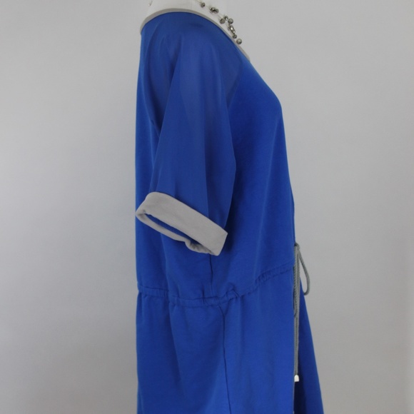KATE & MALLORY Royal Blue & Gray Drawstring Dress - Picture 7 of 8